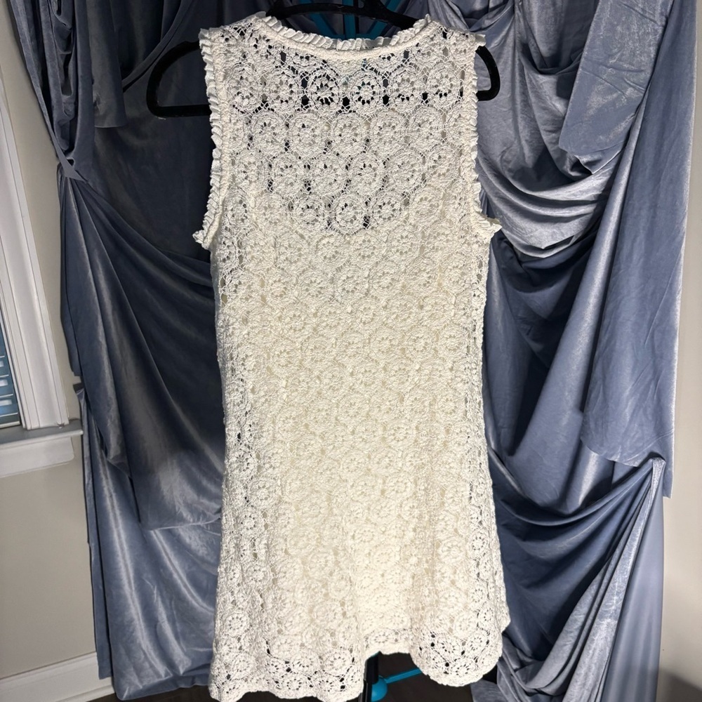 Sundance Cream Sleeveless lace dress size medium - Picture 2 of 8